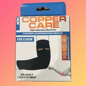 NIB! Black Elbow Copper Care Compression Brace